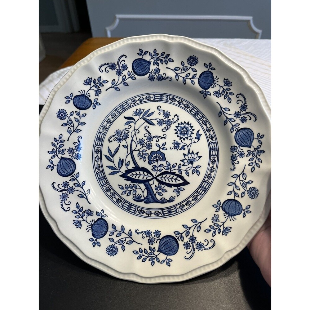 Kensington Staffordshire Blue & White 10” Ironstone England Plate